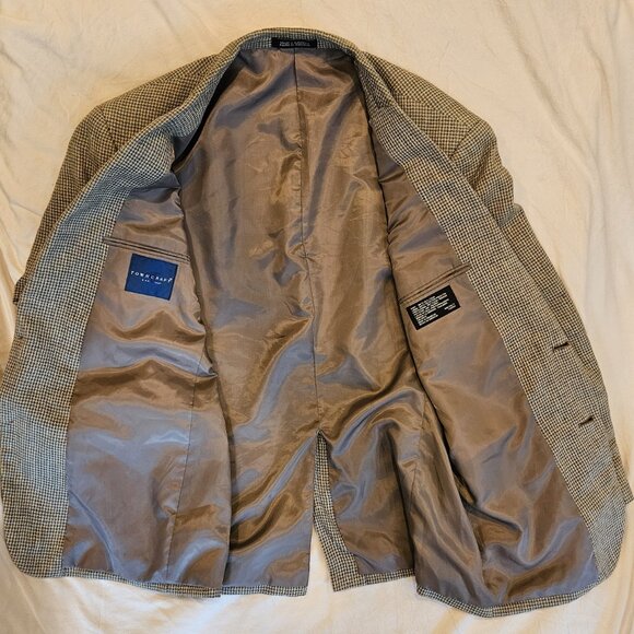 Towncraft Men's Vintage Houndstooth Sport Coat Blazer Suit Jacket 100% Silk 40S - Picture 6 of 8